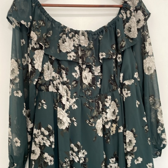 Torrid Green Floral Dress Plus Size 2 - Picture 6 of 10